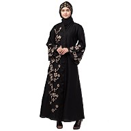 Premium Front open abaya with side embroidery work